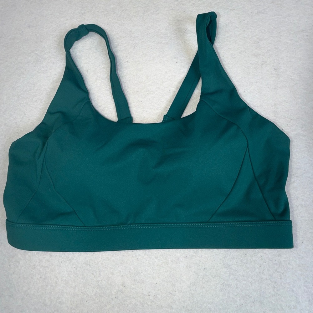 Running Girl Sports Bra Womens Large Green Longline Padded Workout bra‎